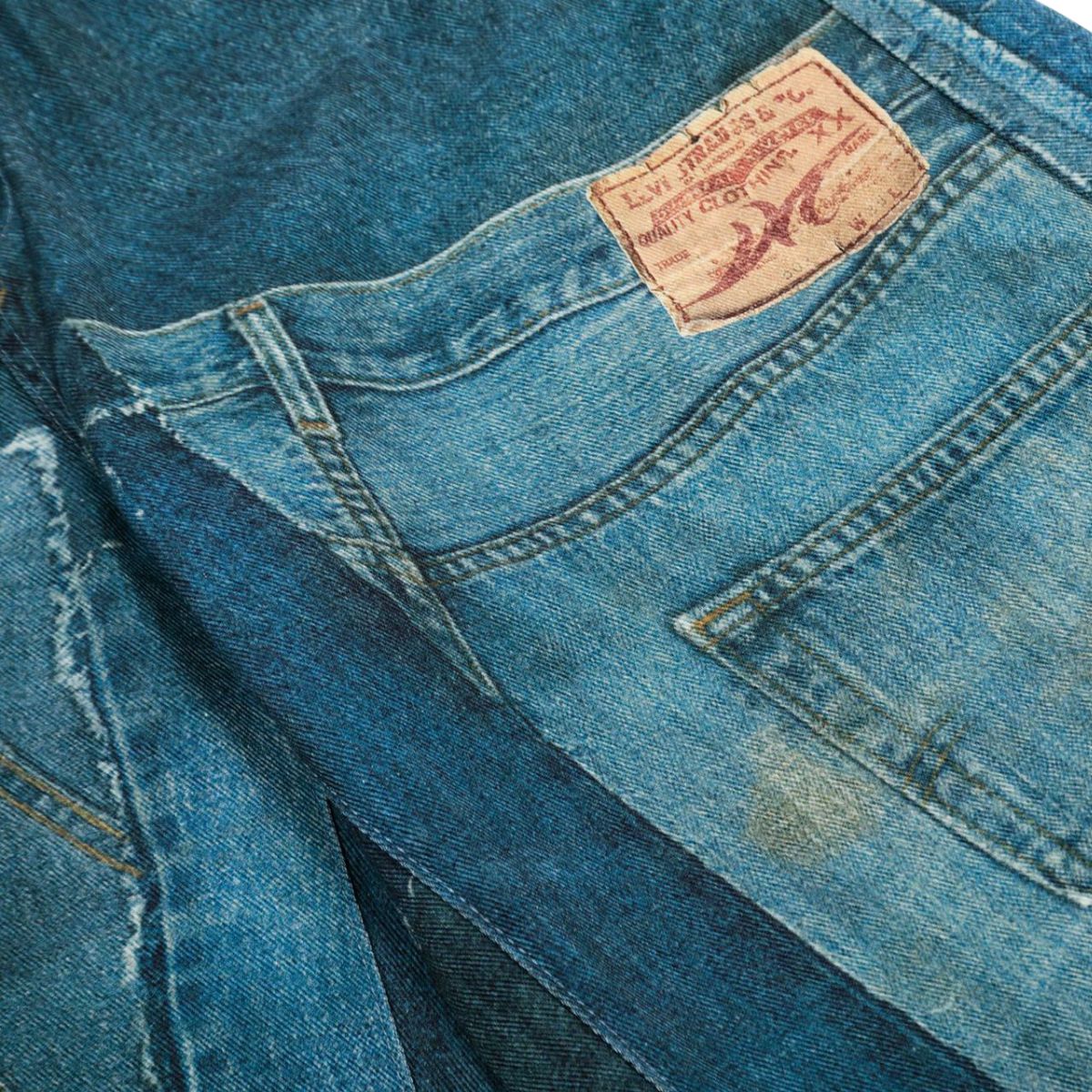 Smoke Rise Patch-Print Barrel Leg Jeans