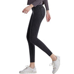 High Waisted Washed Denim Capri Leggings