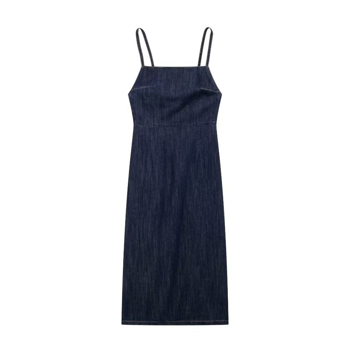 Indigo Spaghetti Straps Denim Maxi Dress