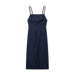 Indigo Spaghetti Straps Denim Maxi Dress