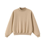 Heavyweight Fleece‑Lined Boxy Mock Neck Old‑Money Sweatshirt