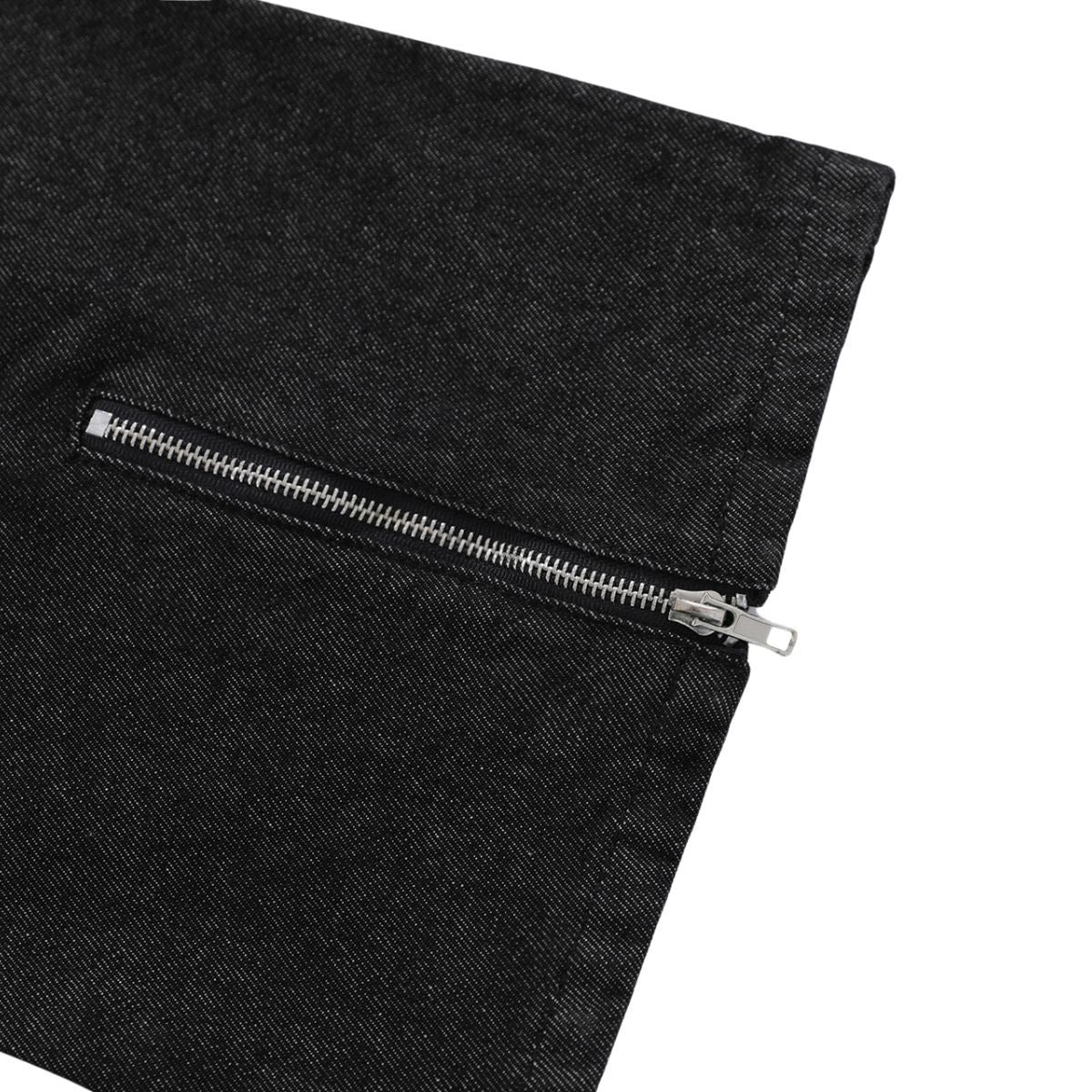 Vintage Black Zip Hem Slim Flare Jeans