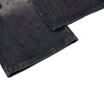 Men's Distressed Washed Denim Cargo Pants Wide Leg Paint Tie-Dye Unique