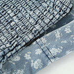 Floral Print Denim Spaghetti-Strap Dress