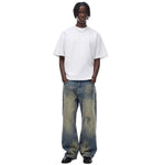 Vintage Washed Dirty Yellow Mud Wide Leg Jeans