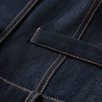 V-Neck Sleeveless Denim Midi Dress