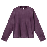 Whisker Wash Frayed Soft Brushed Vintage Long Sleeve Tee