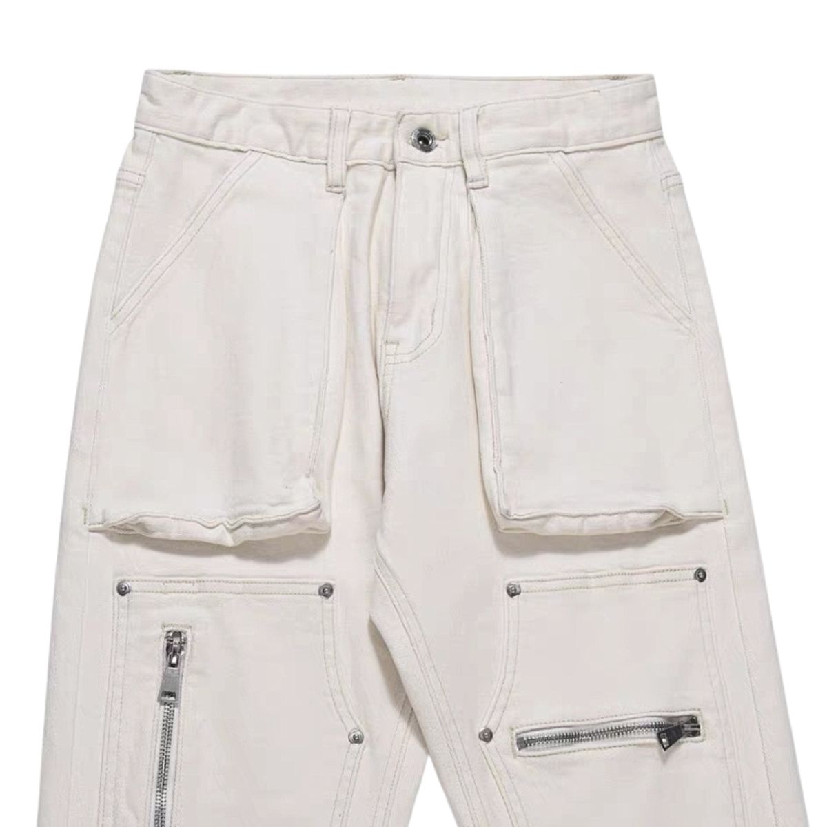 Stretch Zip Hem Utility Bootcut Jeans
