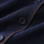 Short-Sleeve Belted Denim Knee-Length Shirtdress