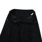 Button‑Fly Pleated Wide Leg Trousers