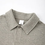 Quiet Luxury Melange Half-Placket Polo Sweatshirt