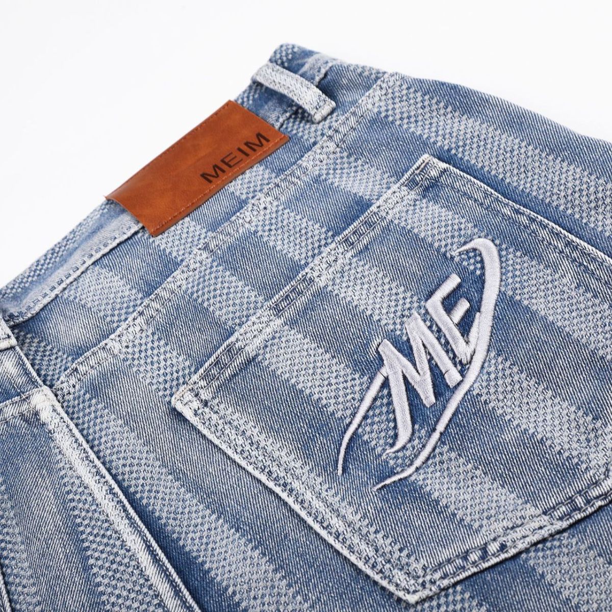 Vintage Washed Striped Denim Bermuda Shorts