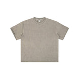 Wax Dyed Distressed Raw Hem Streetwear T Shirt