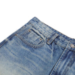 Vintage Washed Whiskered Slim Flare Jeans