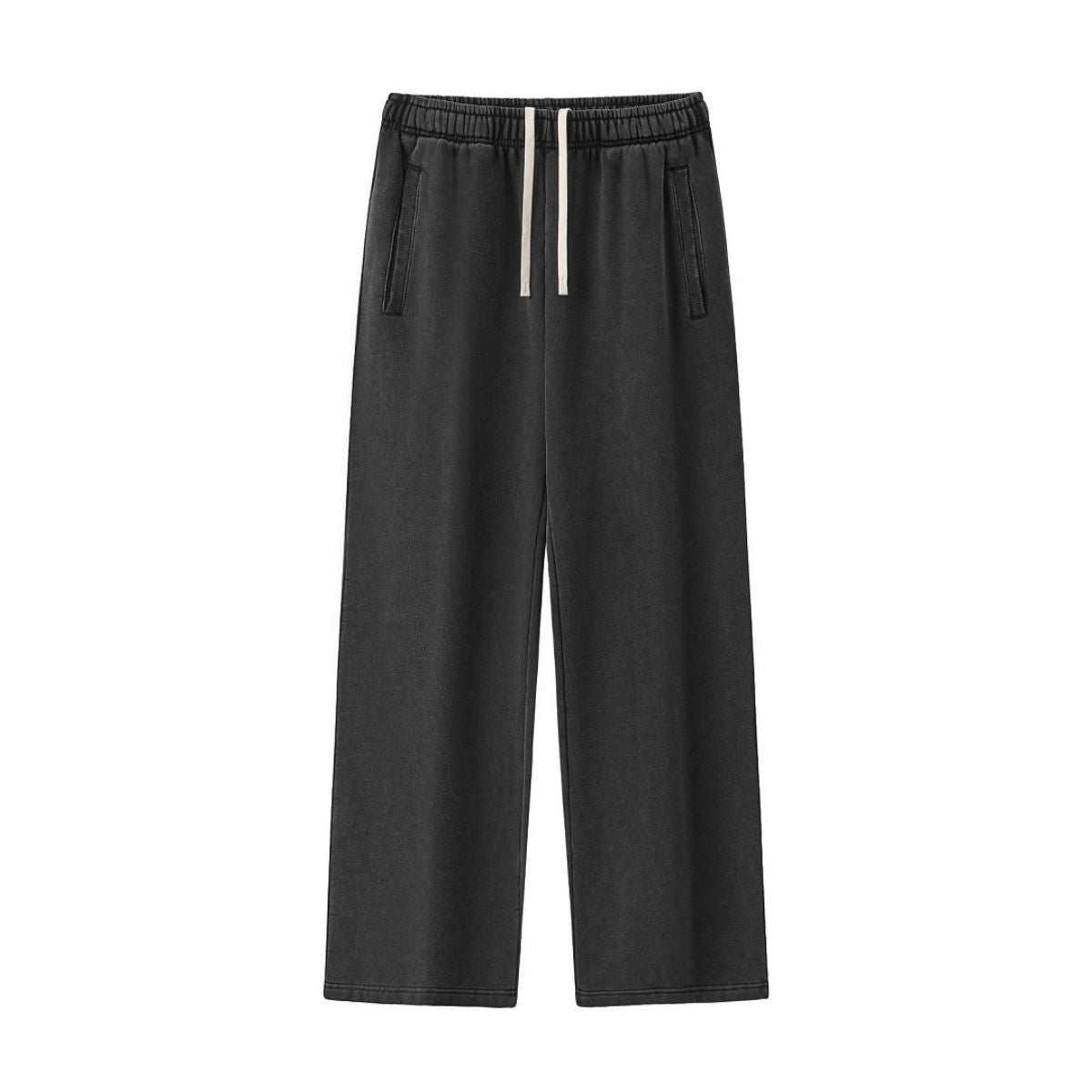 Vintage Washed Heavyweight Drawstring Wide Leg Casual Pants