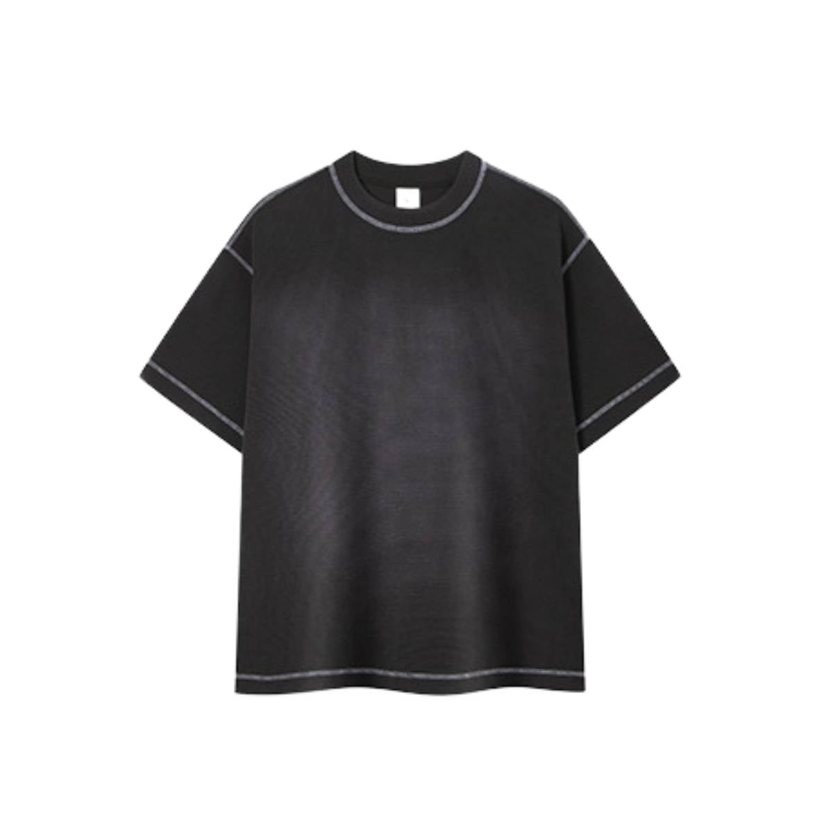 Vintage Waffle Knit Contrast Stitch Oversized T-Shirt