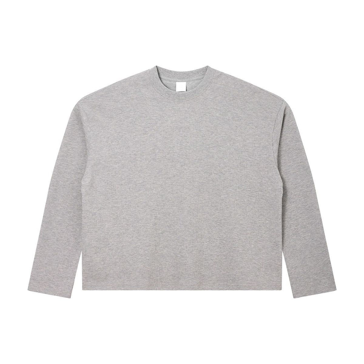 260G Waffle Knit Boxy Long Sleeve Tee