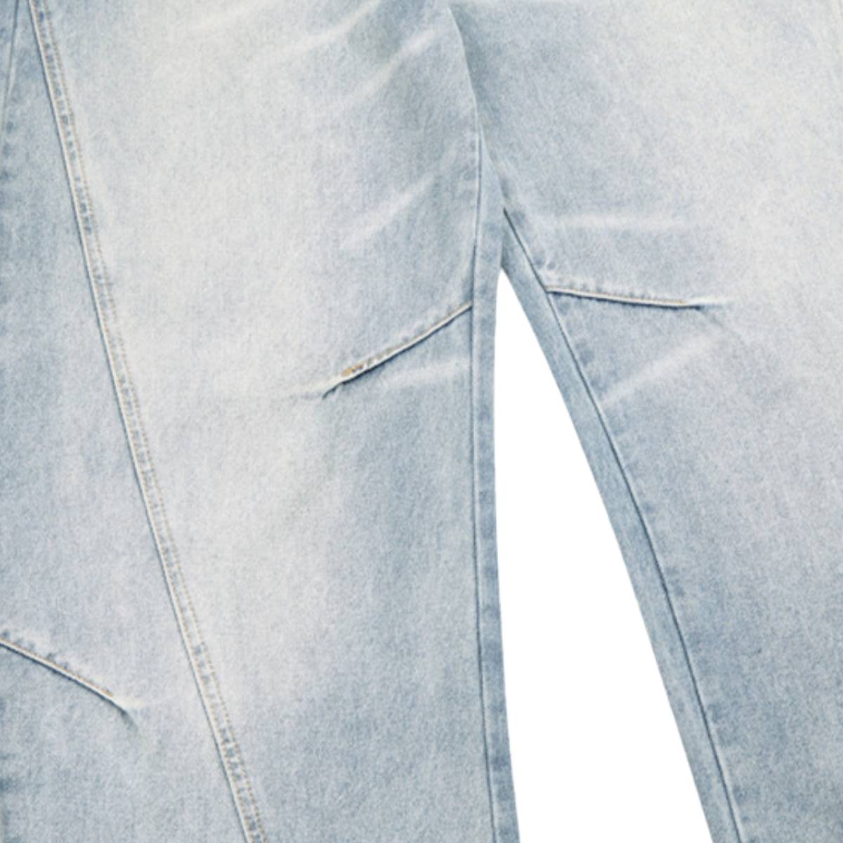 Gradient Washed Whiskered Relaxed Adjustable Hem Pants