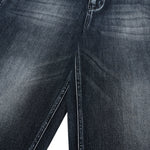 Double-Button Whiskered Wide-Leg Denim Shorts