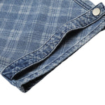 Washed Vintage Plaid Relaxed Retro Denim Jeans