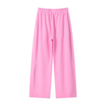 Curved Seam Straight Leg Casual Street Trousers