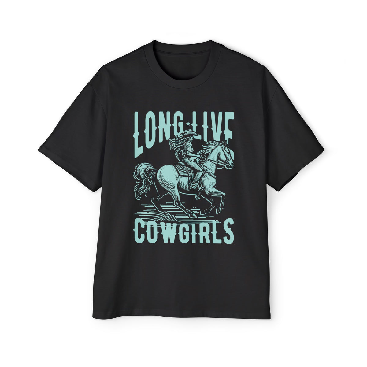 Cowgirl On Galloping Horse Graphic Tee-INNBLAC Fashion Apparel
