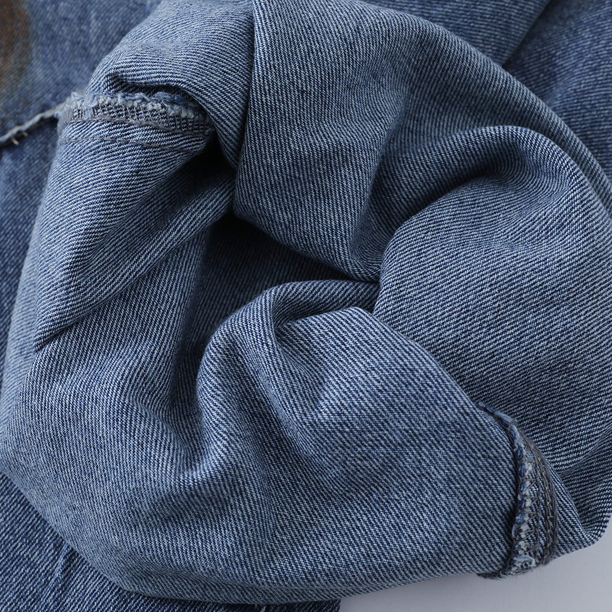 Retro Painted Barrel-Leg Denim Pants