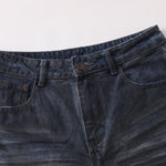 Fray Hem Vintage Wide-Leg Distressed Jeans