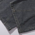 Elastic Waistband Wide Leg Denim Pants