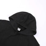 Raw Edge Sleeveless Muscle Hoodie