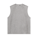 Raw Edge Patchwork Muscle Tank 8.25oz