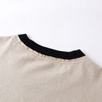 Camiseta batik vintage lavada con ribetes de 7.5 oz