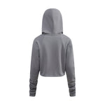 Ruched Waist Cotton Cropped Hoodie