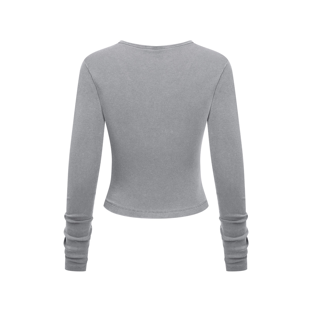 Long-Sleeve Ribbed Henley Top 8.25oz
