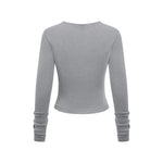 Long-Sleeve Ribbed Henley Top 8.25oz