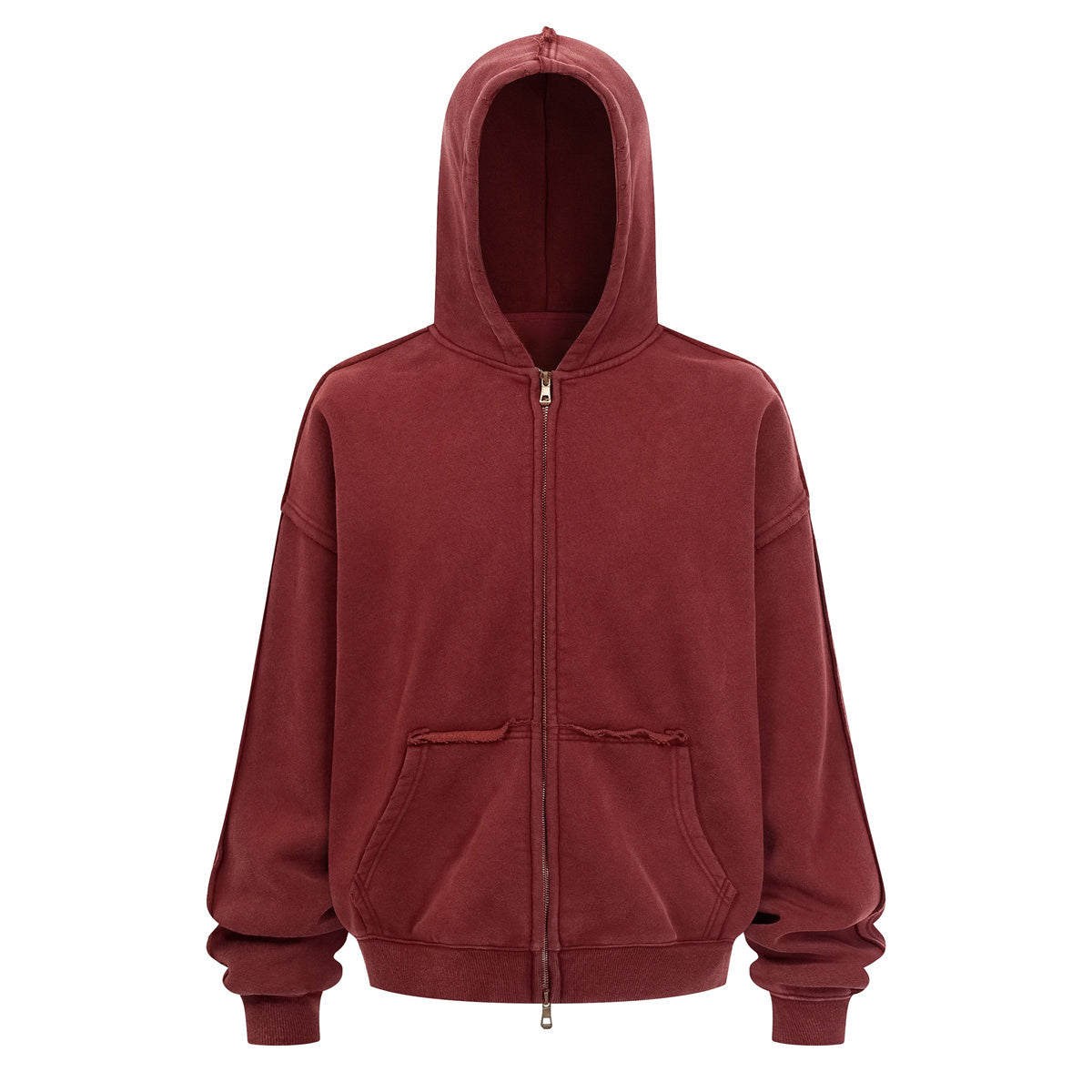 Oversized Vintage Washed Zip Up French Terry Hoodie