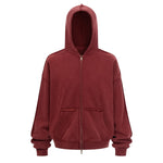 Oversized Vintage Washed Zip Up French Terry Hoodie