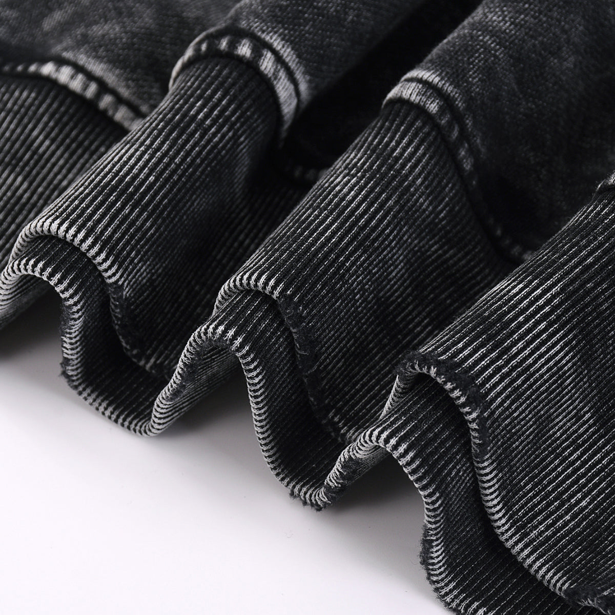 Stone-Washed Distressed Loose-Fit Sweatshirt