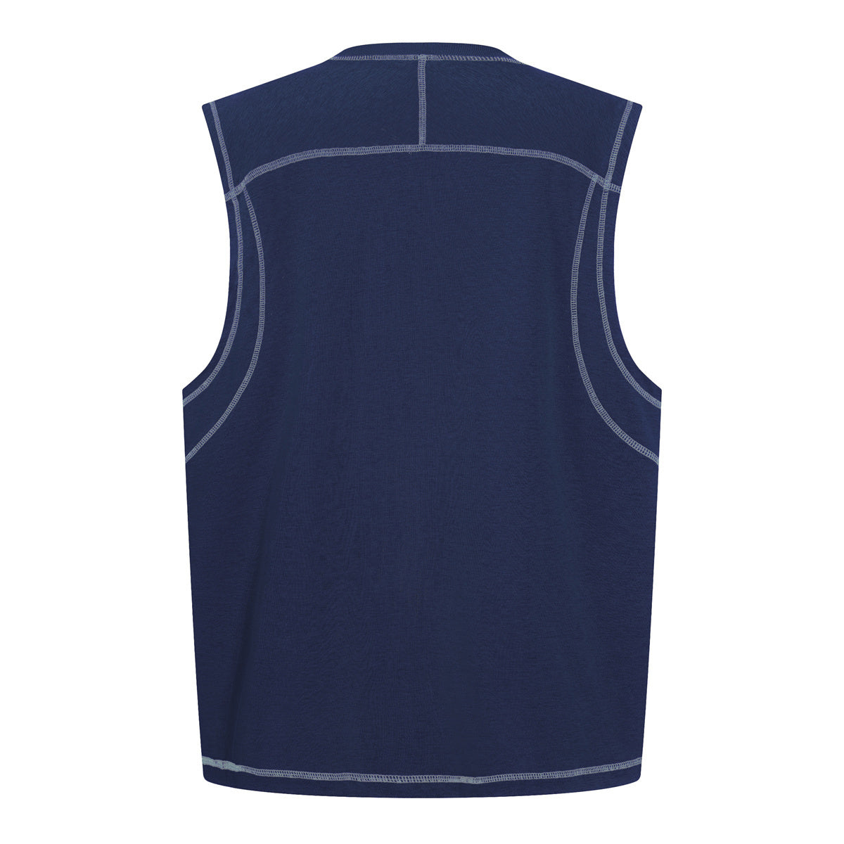 Contrast Stitching Sleeveless Crew Neck Casual Sport Tee