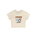 Cap Sleeves Graphic Crop Top-INNBLAC Fashion Apparel