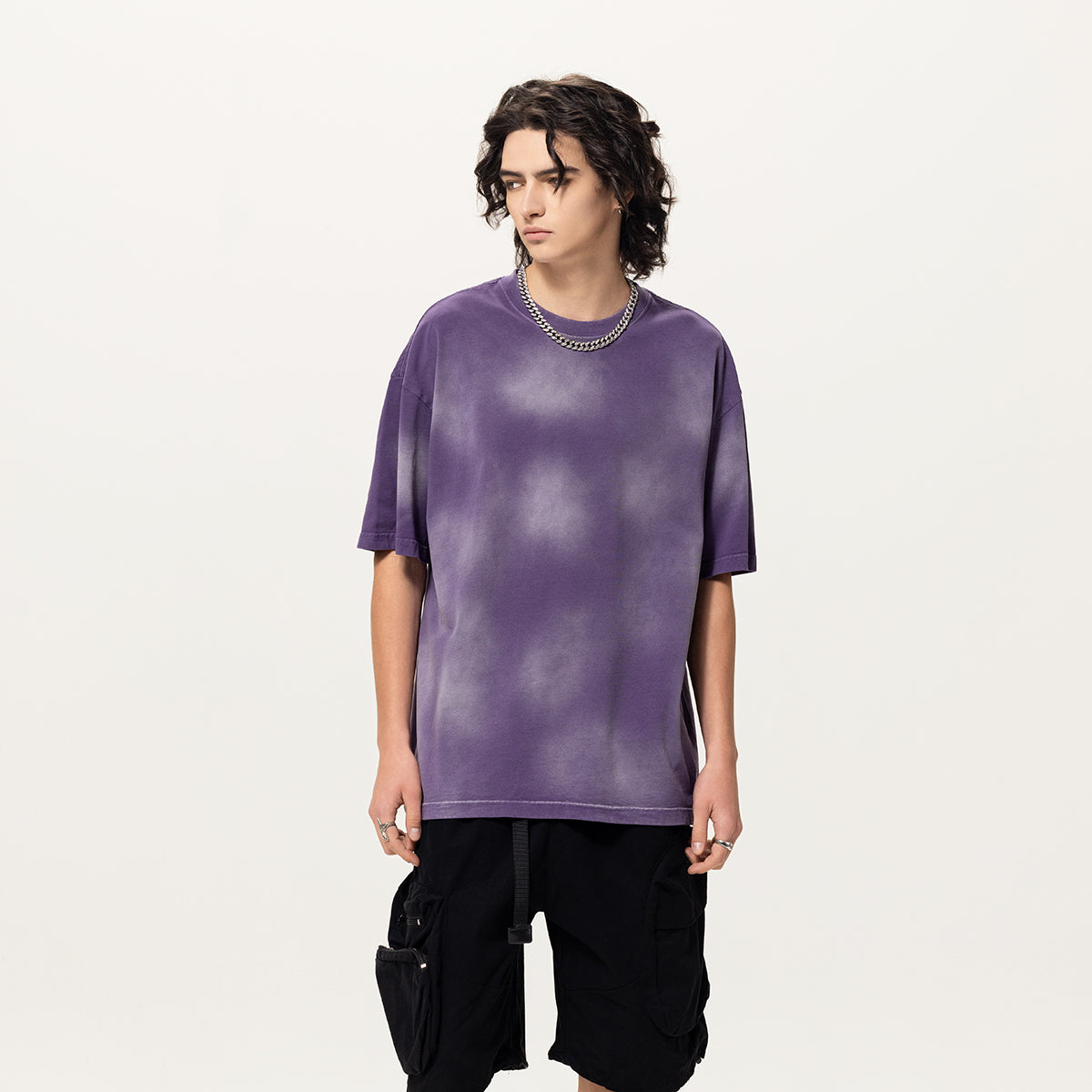 Camiseta holgada de algodón pintado de 8.4 oz