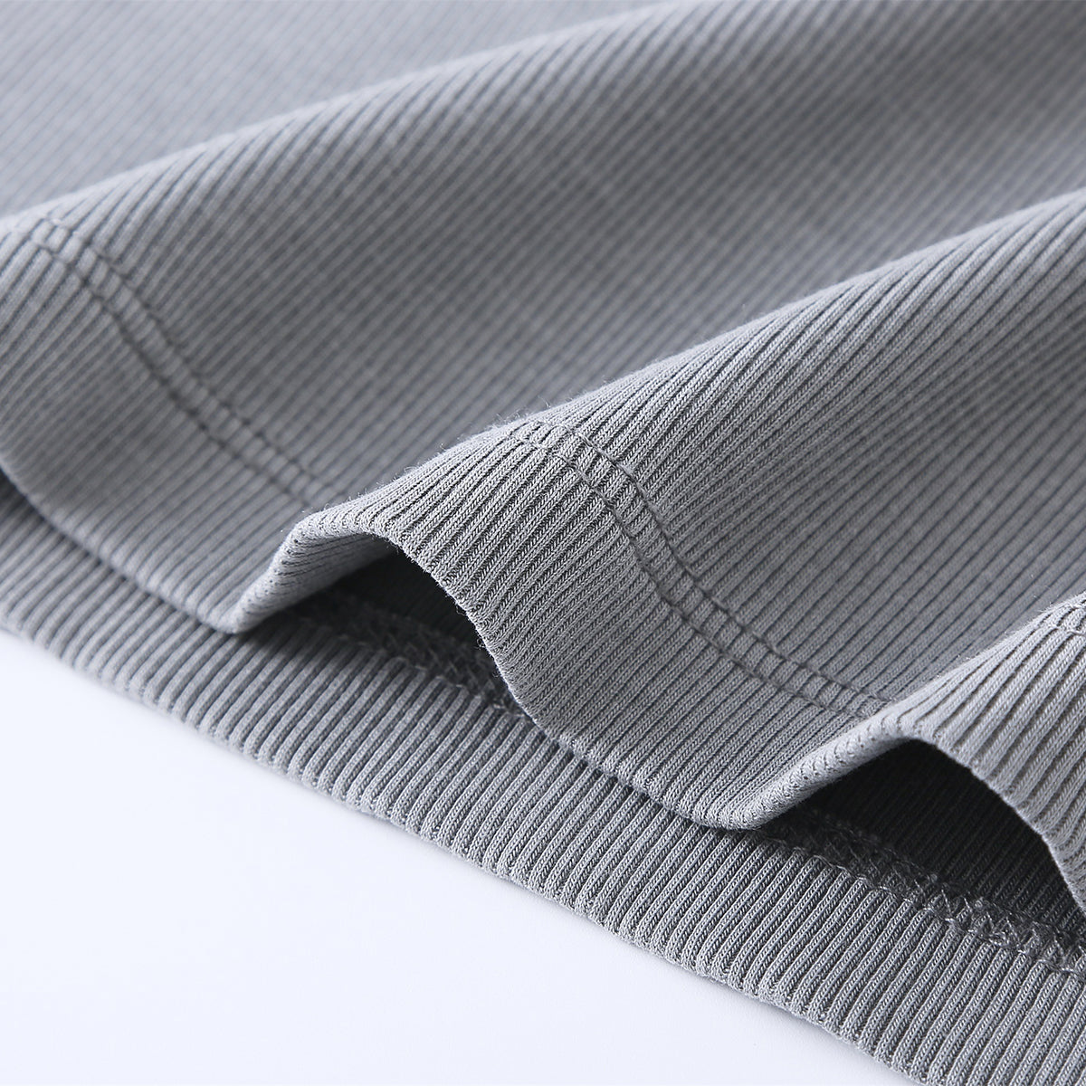 Crew-Neck Long Sleeve Ribbed Top