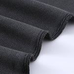 Asymmetric Neck Long Sleeve Ribbed Top