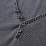 Long-Sleeve Ribbed Henley Top 8.25oz