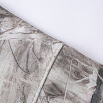 Double-Slider Zipper Branch Camouflage Fleece Hoodie