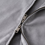 Heavyweight Washed Cotton Zip-Up Hoodie
