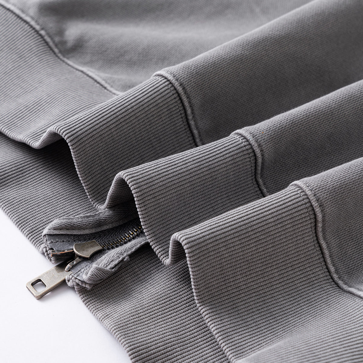 Heavyweight Washed Cotton Zip-Up Hoodie