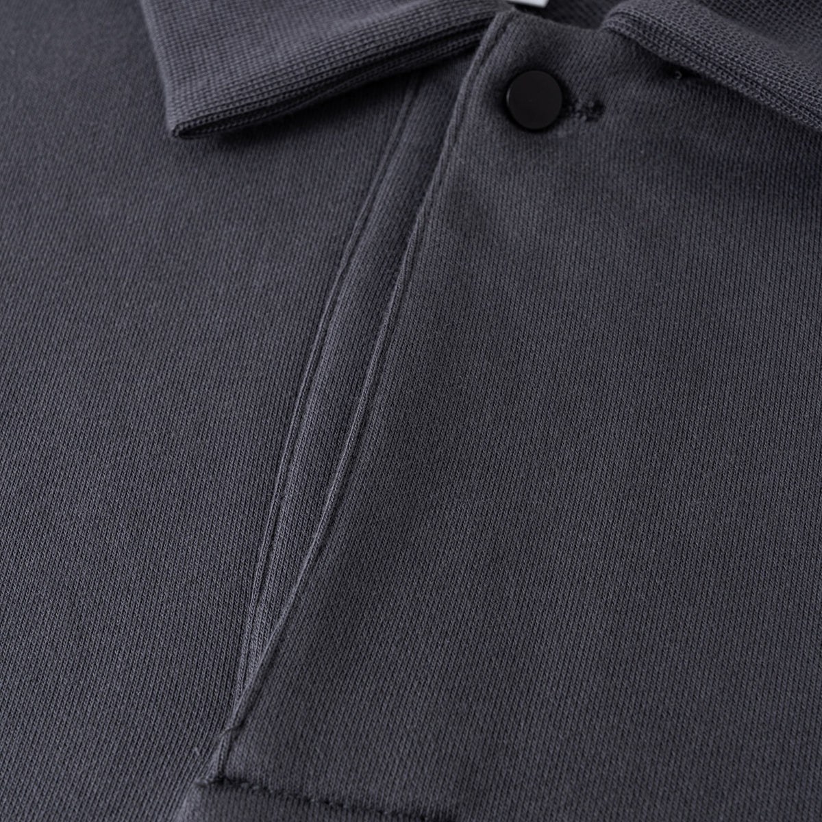 Relaxed Fit Solid Color Polo Neck Sweatshirt