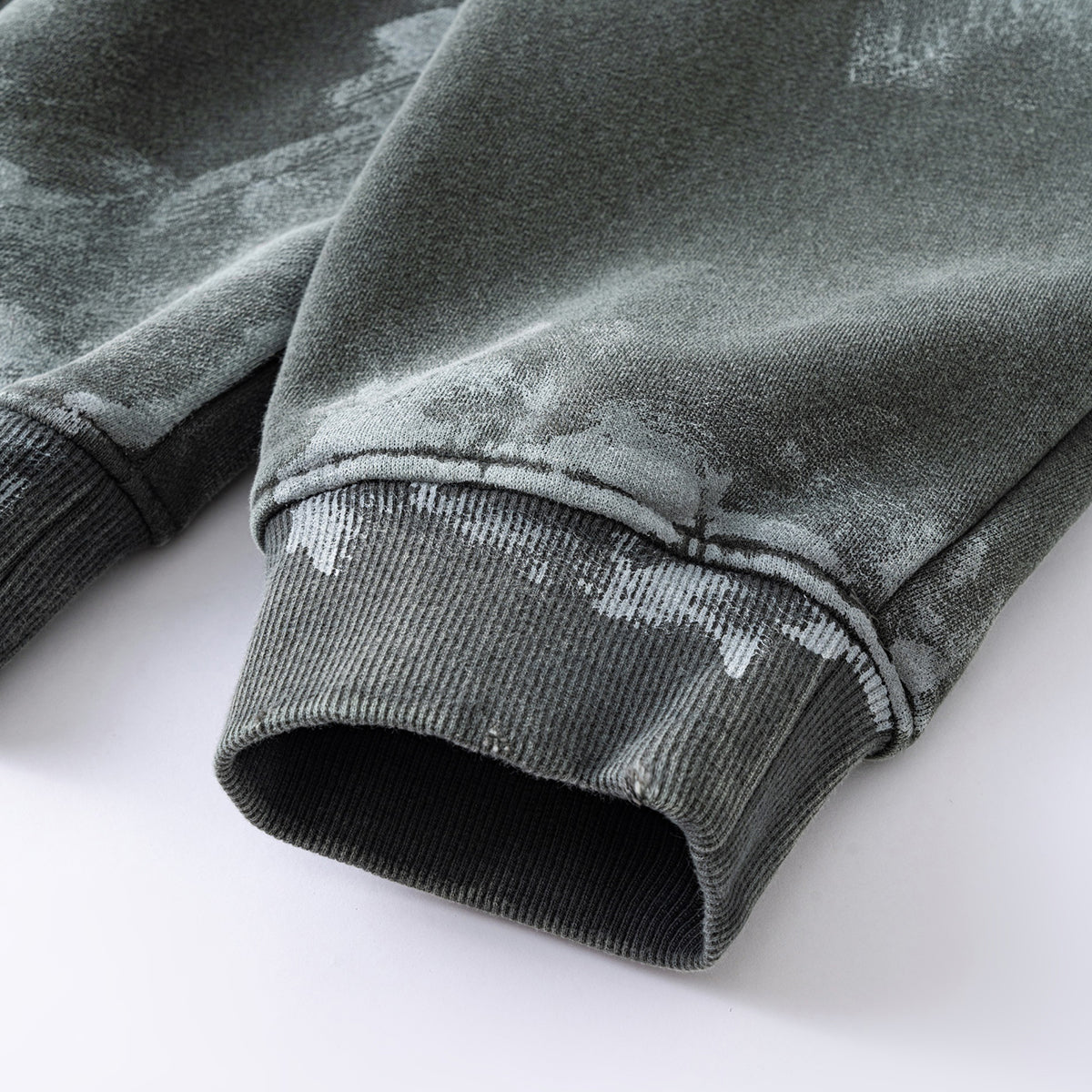 Distressed Edge Painted Graphic Washed Hoodie