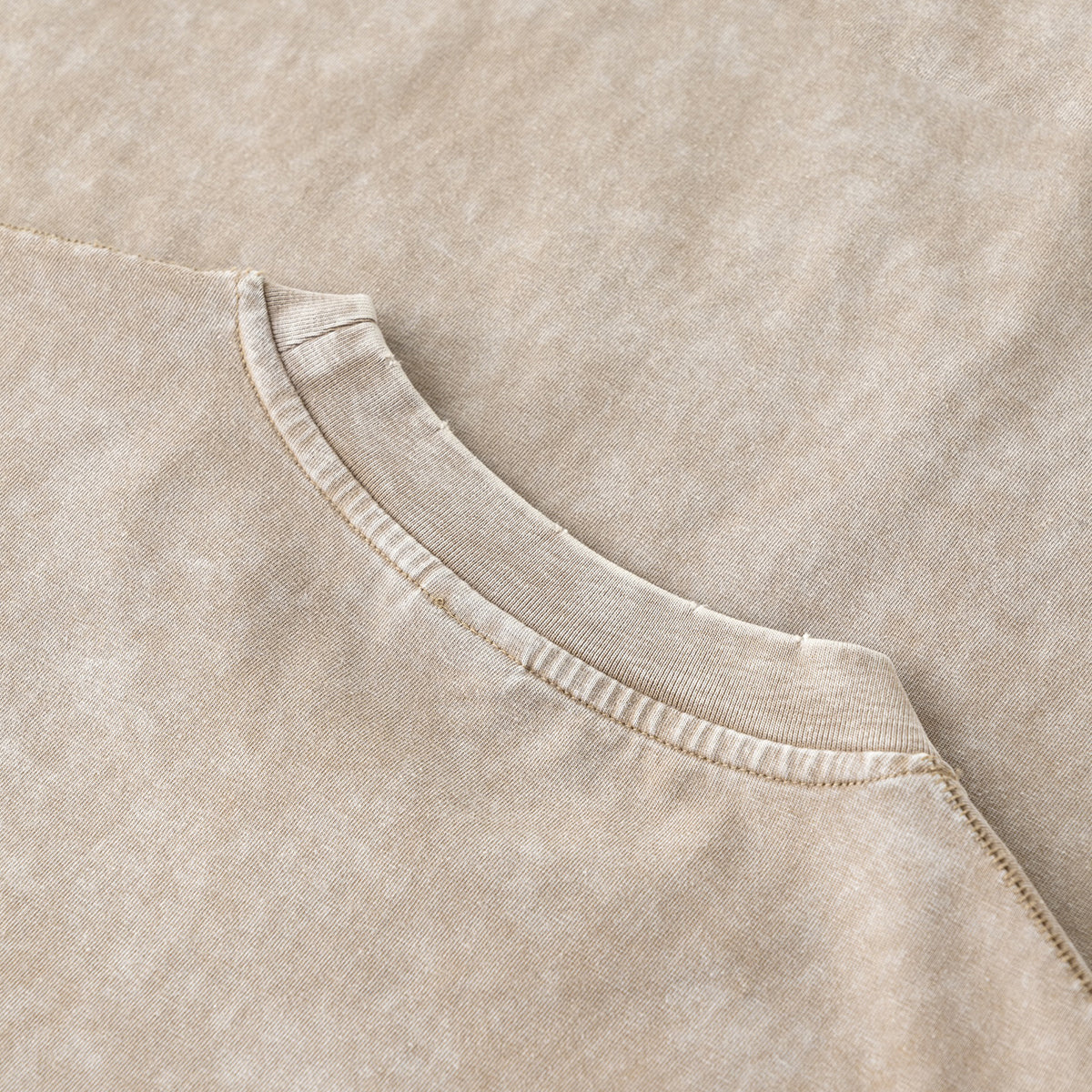 Distressed Raw Edge Washed T Shirt 8oz